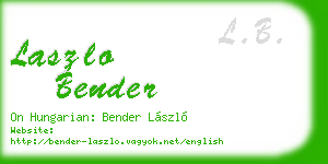 laszlo bender business card